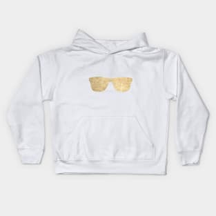 Sunglasses - golden faux foil Kids Hoodie